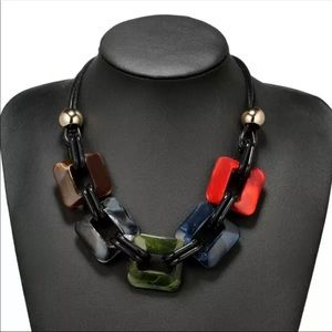 ❤️ Leather Cord Choker Necklace 10350